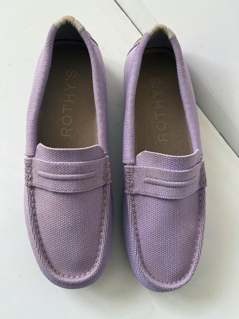 Rothy's The Driving Loafer Shoes Womens Size 7 Purple Knit Slip On Comfort Flats